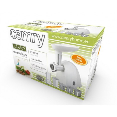 Meat mincer Camry | CR 4802 | White | 600-1500 W | Number of speeds 1 | Middle size sieve, mince sieve, poppy sieve, plunger, sa - 6